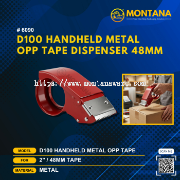 (6090) D100 HANDHELD METAL OPP TAPE DISPENSER 48MM