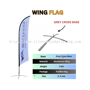 Wing Flag 3.4M (Grey Cross Base)