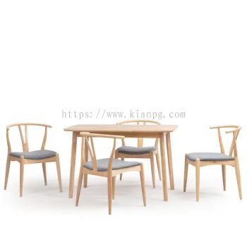 WAKO WISHBONE 3'X 5' DINING SET(1+4)