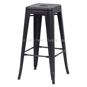 MOROCCO Bar Stool (H29") Glass Black