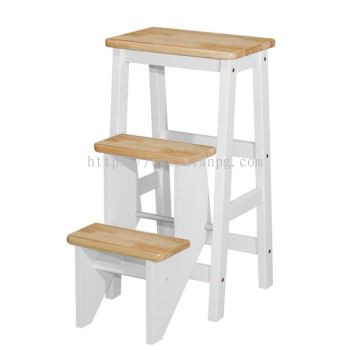 STEP CHAIR (SE-03) (H 29′) White / Natural