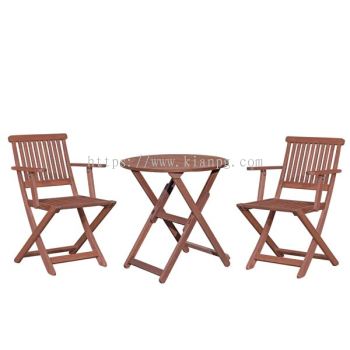 OSAKA NEWBURY II ARM Tea Set (1 + 2) Osaka 70 cm RD Folding Table + Newbury II Arm Folding Chair