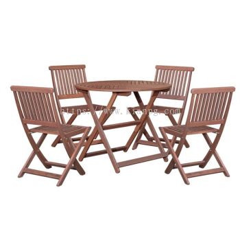 EDEN NEWBURY II Tea Set (1 + 4) Eden Round Folding Table + Newbury II Folding Chair