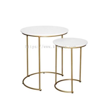 CANADA Nesting Table White (Top) / Gold (Leg)