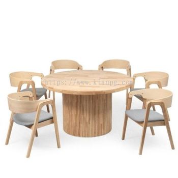 FULL MUJI OTARU 1334 mm RD DINING SET(1+6)