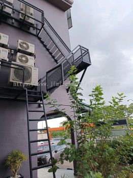 Staircase with Expanded Metal Railing & Platform