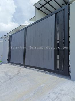 Grey Aluminium Panels Design Main Gate - Kulai