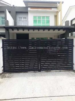 Premium Black Panels & Powder Coating Frame Swing Gate