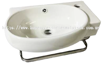 Wall Hung Basin c/w Stainless Steel Rack