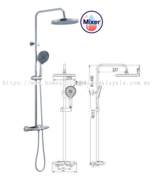 3 Way Bath Bath Expose Shower Set - Thernostatic