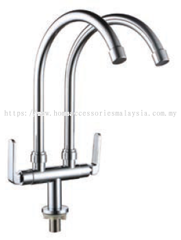 Double Spout Kitchen Pillar Sink Tap ( Codename : SWP-BR-3363 )