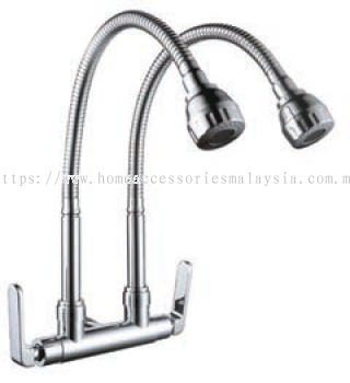 Double Flexible Hose Kitchen Wall Sink Tap ( Codename : SWP-BR-3369 )