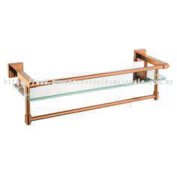 Glass Shelf c/w Towel Bar - Rose Gold Series ( Codename : SWP-BF-7913-RG )