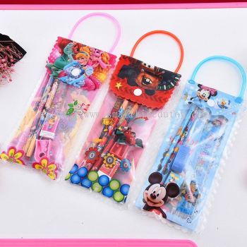 Stationery Gift Set Stationery Set Cartoon Pencil Ruler Eraser Sharpener for Children Kids (Ready Stock)-sg007