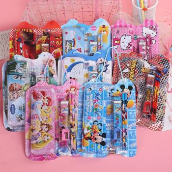 Stationery Gift Set Stationeryet Cartoon Pencil Ruler Eraser Sharpener for Children Kids (Ready Stock)-sg006