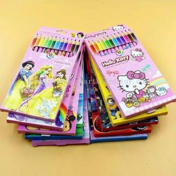 12pcs Cartoon Color Pencil 12色卡通彩色笔(Ready Stock)-sg002