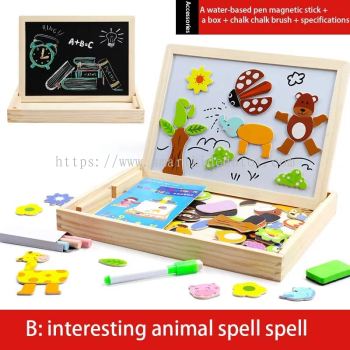 Magnetic Puzzle for Children Drawing Board Educational Learning Toy Gift/Papan Lukisan Belajar 学习画板 (Ready Stock)t011