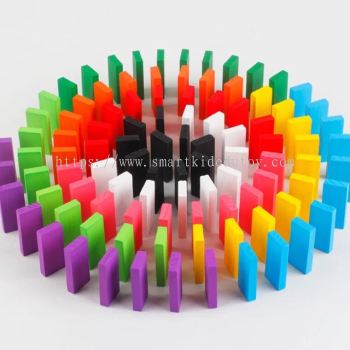 100pcs Colorful Dominos Building Block100片彩色多米诺(Ready Stock)-t073