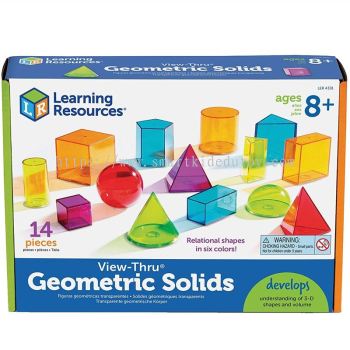 Learning Resources View-Thru Geometric SolidsTrasparent 3D Shape For Math Science Geometry-T215