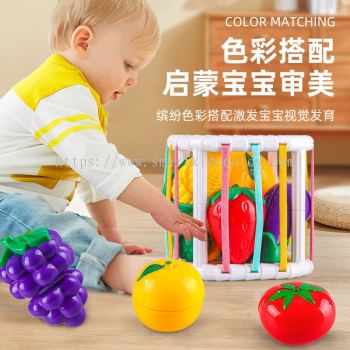 2 in 1 Fruit Vegetable Cutting Sorter Toy Motor Skill Sensory Early Learning Education Toy-T218