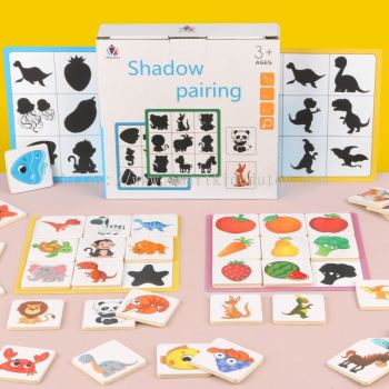 Shadow Animal Dinosaur Fruit Matching Pairing Memory Training Early Learning Education Game Toy