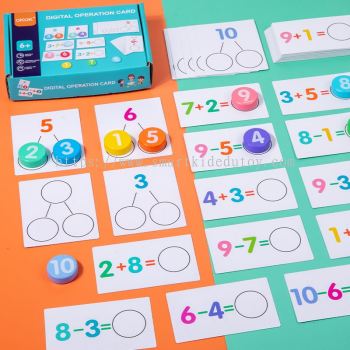 Learning Basic Math Addition Subtraction Digital Operation Card Early Learning Education Toy-T227