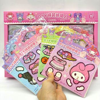 Sanrio Kuromi Melody DIY Dressing Paper Card Puzzle Art Craft-AD019