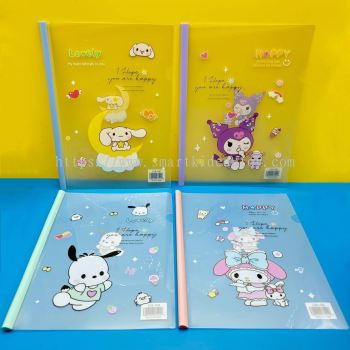 Sanrio Kuromi A4 Transparent Folder Document Fail Trolley Clip Melody Cinnamoroll Stationery-SG014