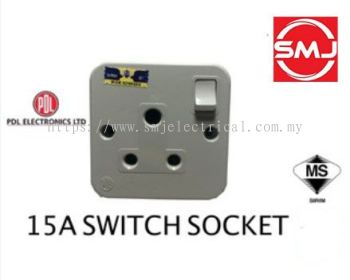 PDL 1767MB 15A 1 Gang Metalclad Switched Socket Outlet