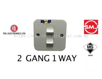 PDL 1782/1W MB 13A 2 Gang 1 Way Metalclad Switch