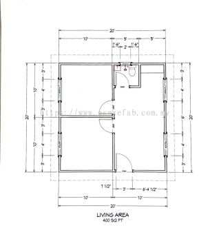 Prefab House - 400 sq Ft (H-400) Design Layout Idea