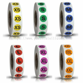 Clothing Size Stickers Color Coded Adhesive Labels