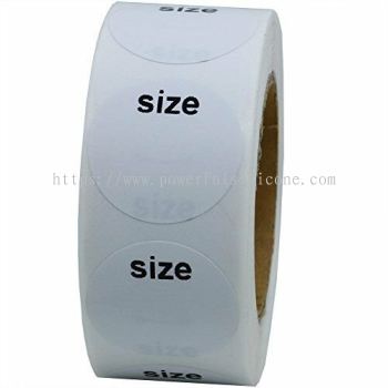 White Blank Clothing Size Stickers