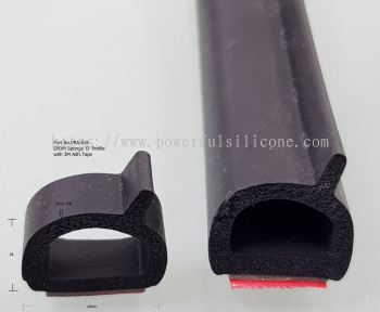 EPDM Sponge D Profile With Adh Tape 3M Part no. PRA818