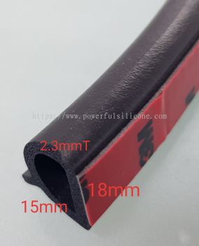 Door Rubber Seal D Shape with 3M Tape 18x15x2.3