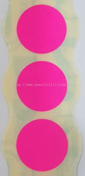 METO Label Dia 14mm Fluorescet Pink