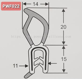 Pinchweld Door Seal PWF022 EPDM Rubber