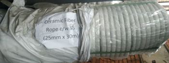 Ceramic Fiber Rope With SS Wire OD25mmx30mL