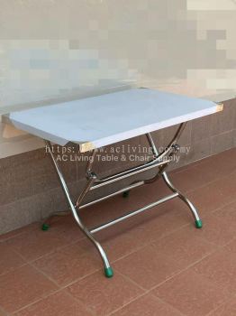 60x100cm / 70x110cm Stainless Steel Rectangle Table with Folding Leg