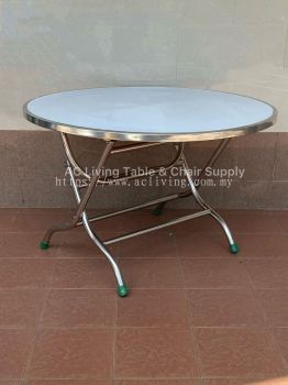 95cm / 115cm Stainless Steel Round Table with Folding Leg