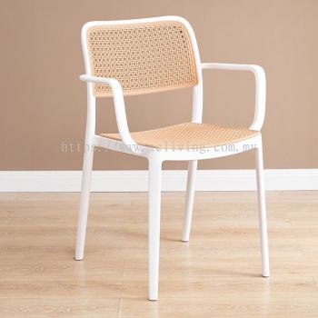 Rattan Armrest Chair (BLK, WHITE)