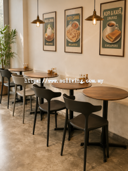 Walnut Round Table Set with Bull Chair
