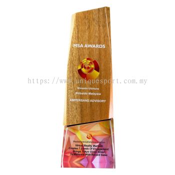 7519  - WOODEN TROPHY