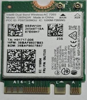 Intel Dual Band Wireless-AC 7265 Wifi Card