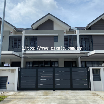  Gate Fully Aluminium Trackless Basic Design at Bukit Jelutong near Shah Alam, Puncak Alam, Kota Kemuning, Subang Jaya, Puchong, Damansara