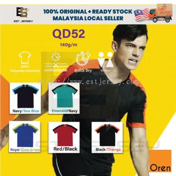 QD52 POLYESTER INTERLOCK V-NECK TSHIRT