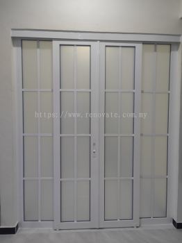 Hanging Sliding Door 4 panel (French style & Frosted)