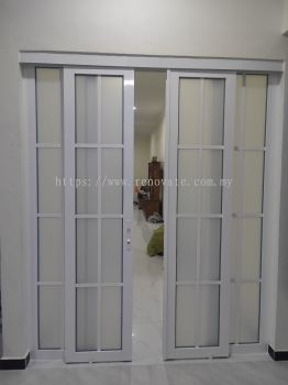 Hanging Sliding Door 4 panel (French style & Frosted)