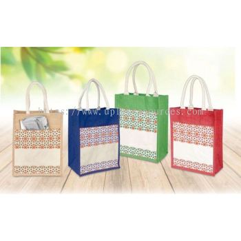 U Plas Jute Bag With Canvas Compartment