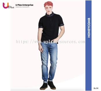 Oren Honeycomb Mandarin Collar Short Sleeve T-Shirt HC21 (Unisex) | 60% Cotton - 40% Polyester | Eco Dye | Sublimation Printing